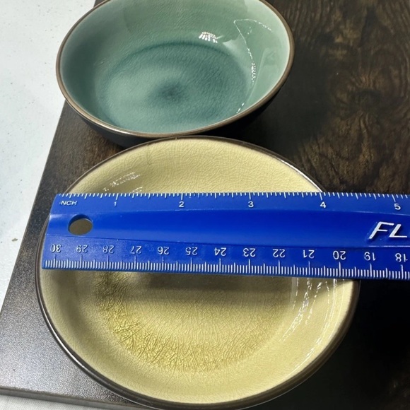 Set of 2 Pier 1 Crackle Ramekin Bowls 4 in Sauce Bowls/Trinket Dish- Stoneware - Picture 2 of 7